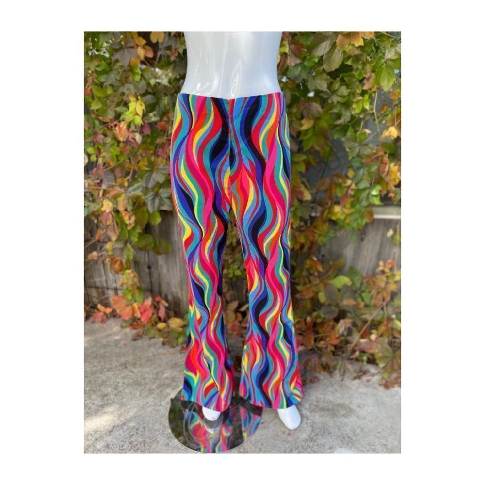 Superdown Tamera Multicolor Rainbow Trousers Pants High Waist Sz XL